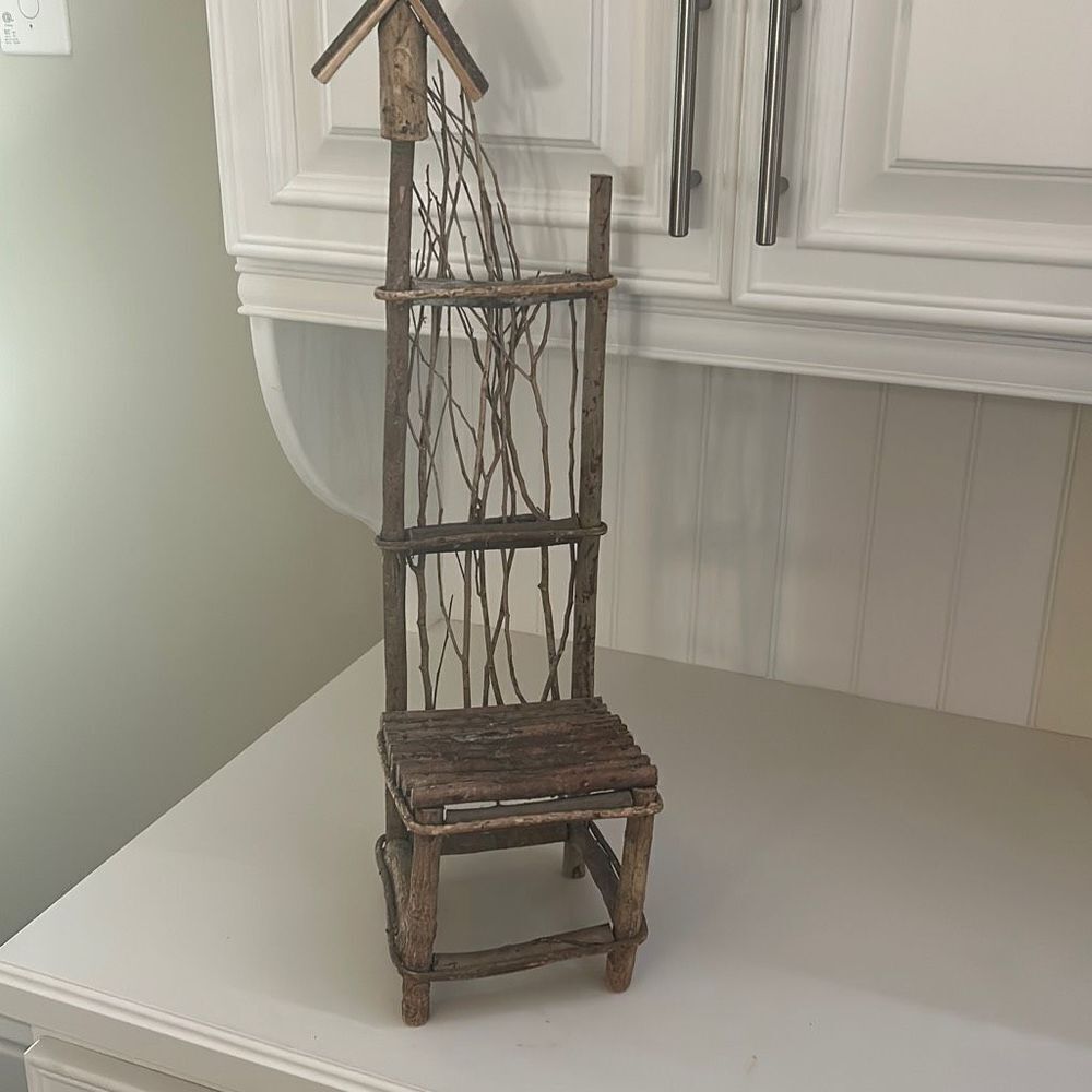 Tall Wooden Twig Chair 24”